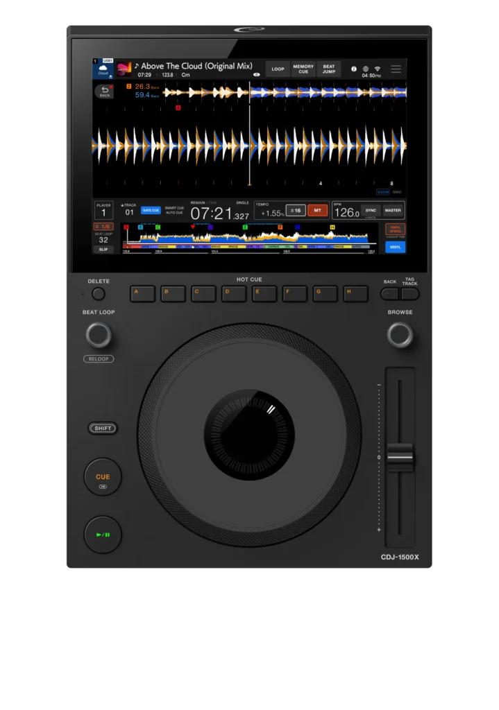 AlphaTheta CDJ-1500X professzionális DJ lejátszó, teljes nézet